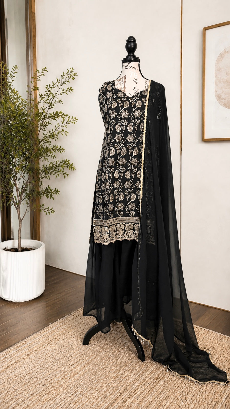 Georgette Embroidery Sharara Suit