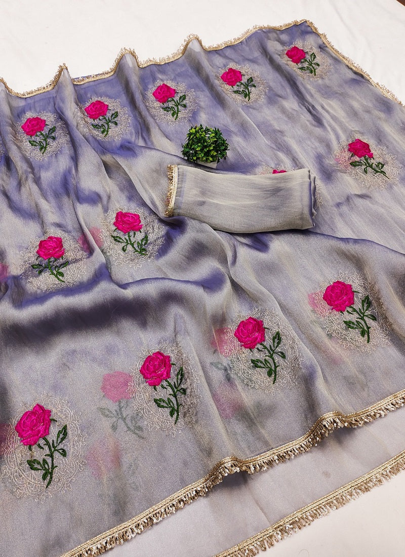 Gabana Silk Emberodery Work Saree
