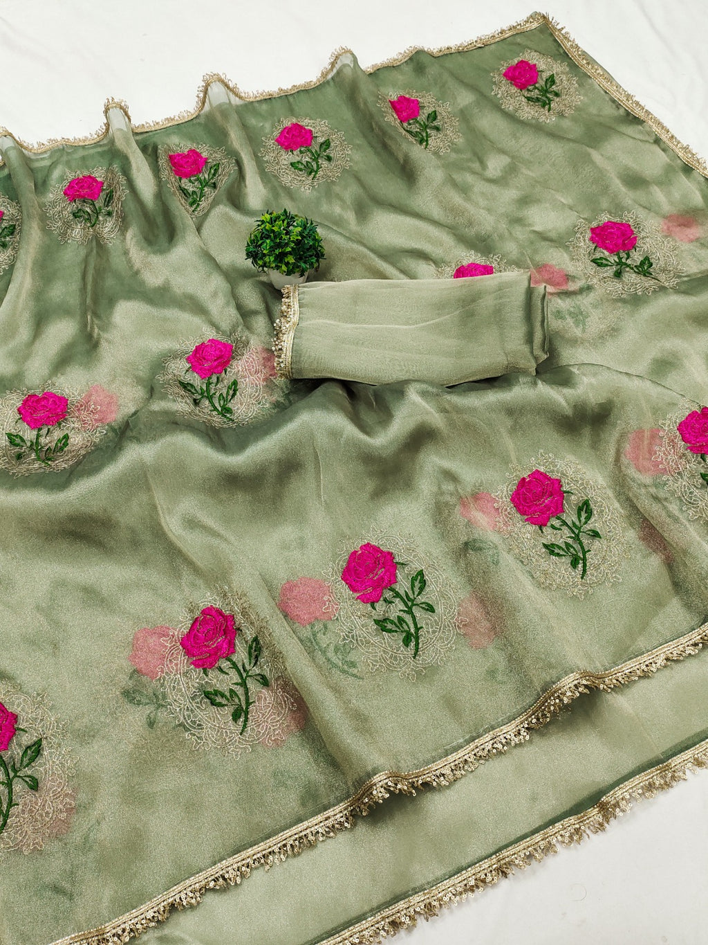 Gabana Silk Emberodery Work Saree