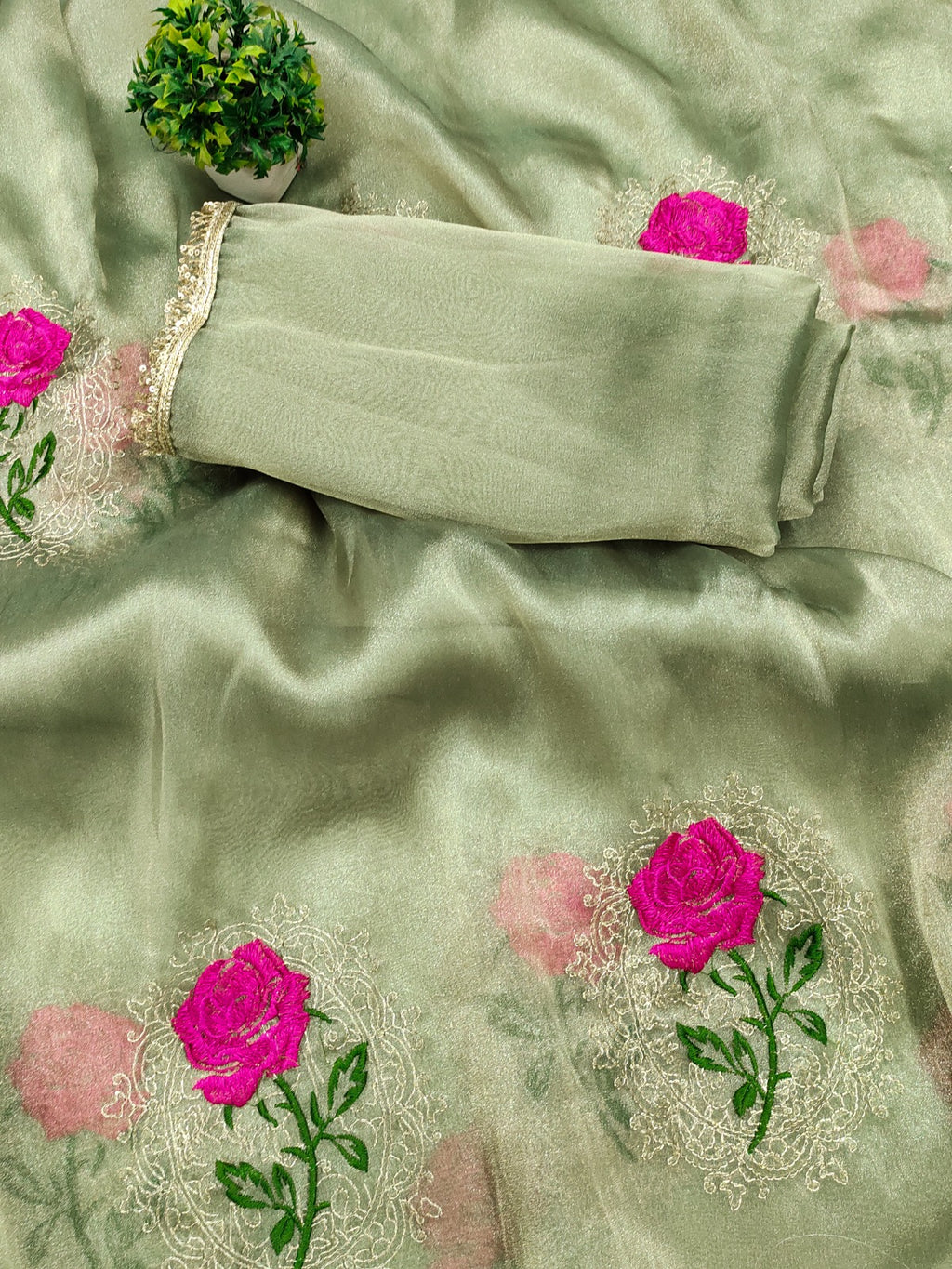 Gabana Silk Emberodery Work Saree