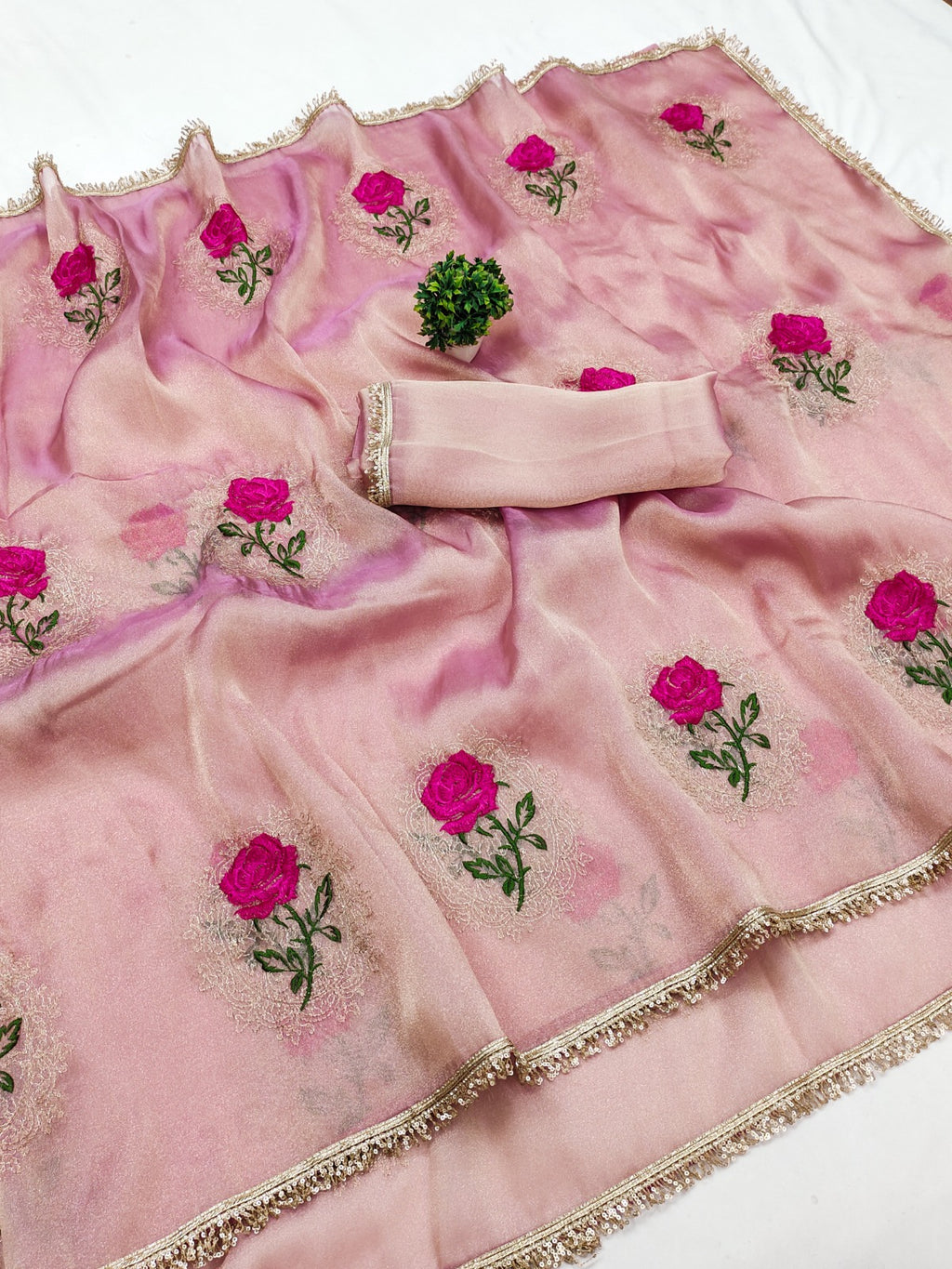 Gabana Silk Emberodery Work Saree