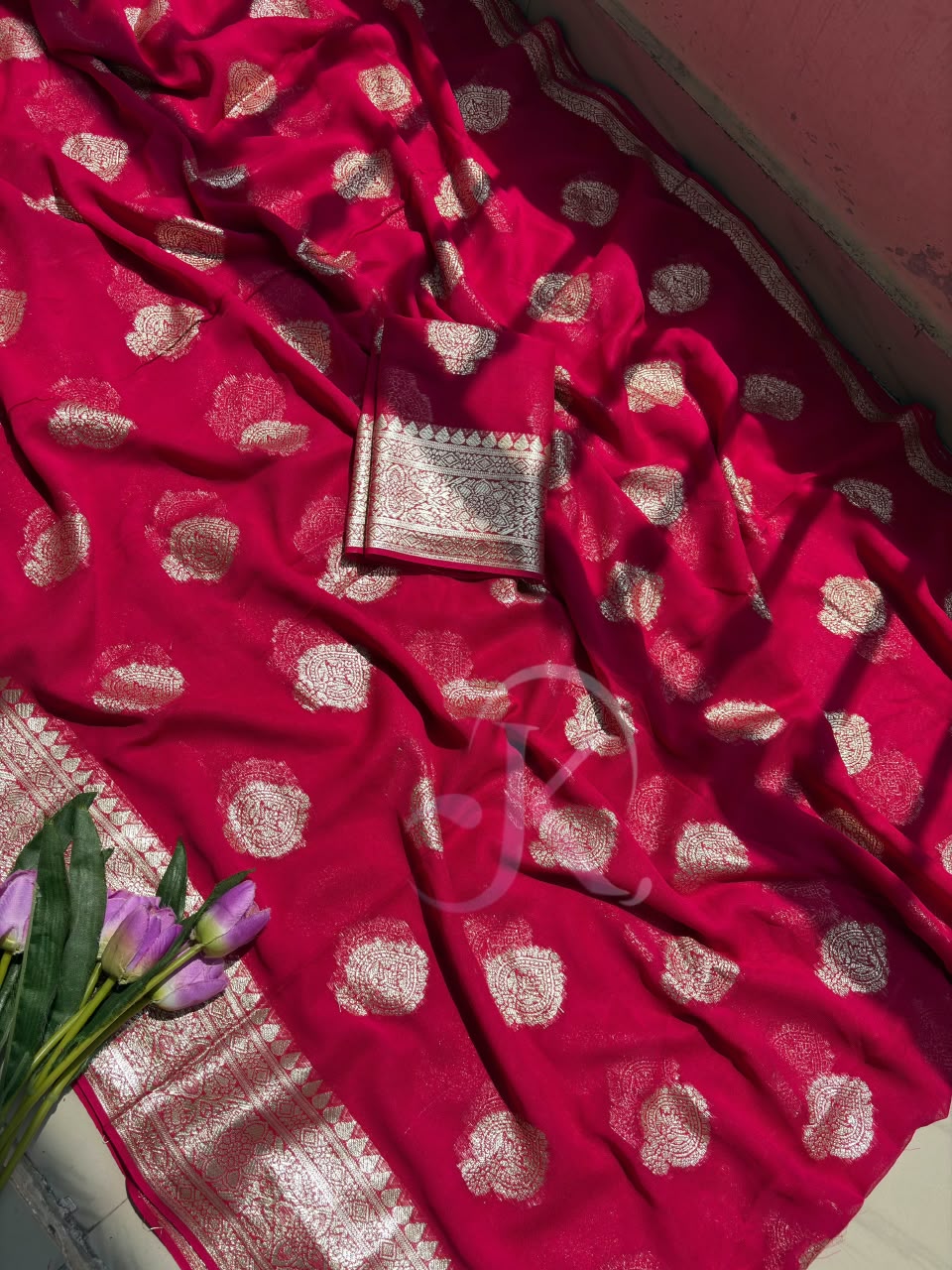Georgette Viscose Weaving Border Saree