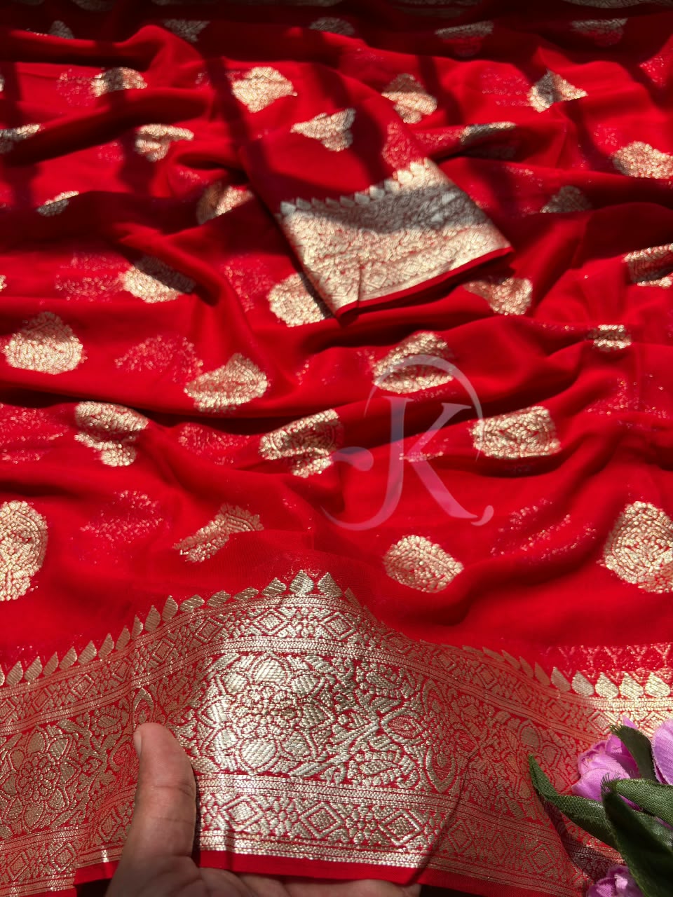 Georgette Viscose Weaving Border Saree