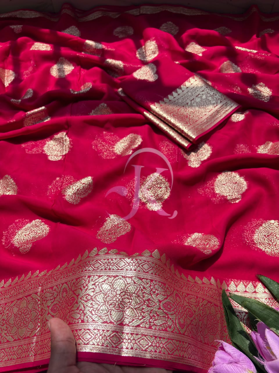 Georgette Viscose Weaving Border Saree