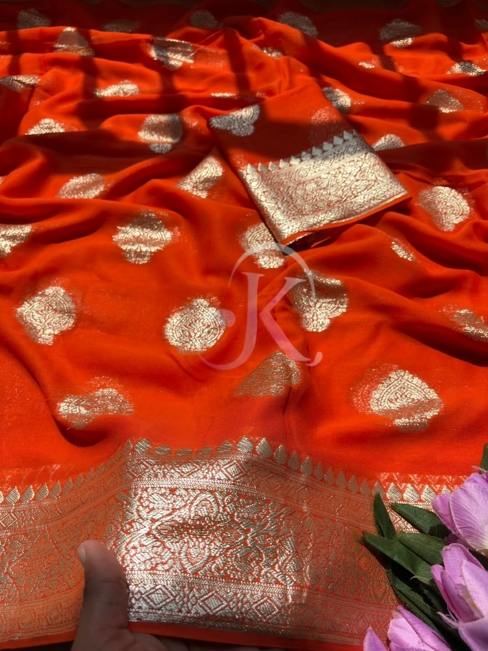 Georgette Viscose Weaving Border Saree
