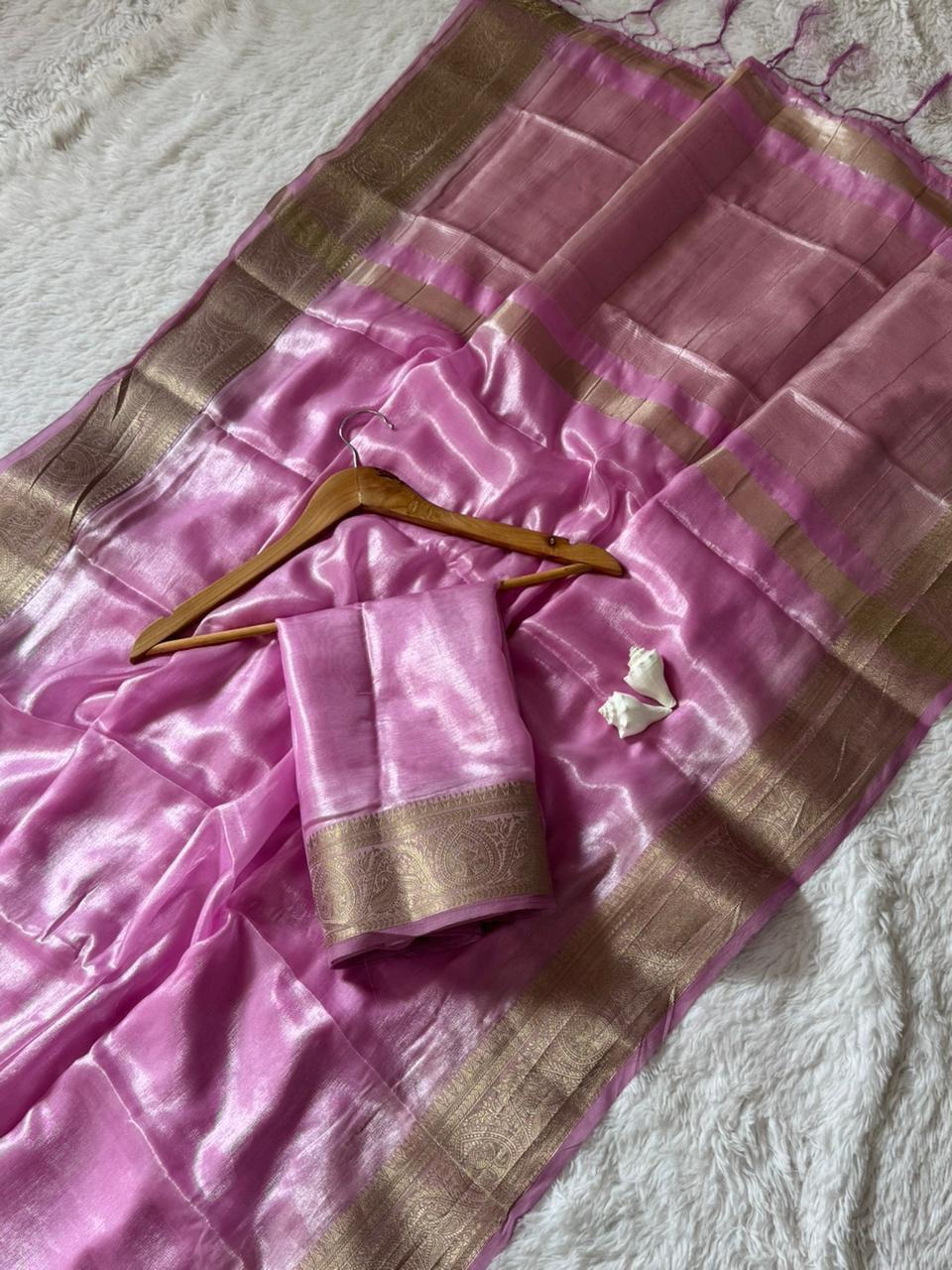Tew Silk In Weaving Pure Zari Work Saree