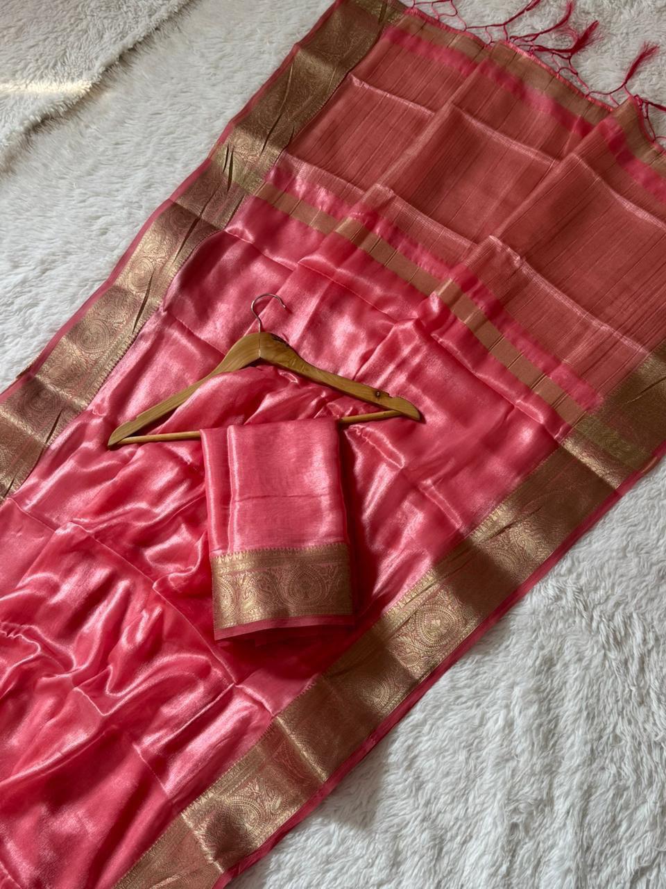 Tew Silk In Weaving Pure Zari Work Saree