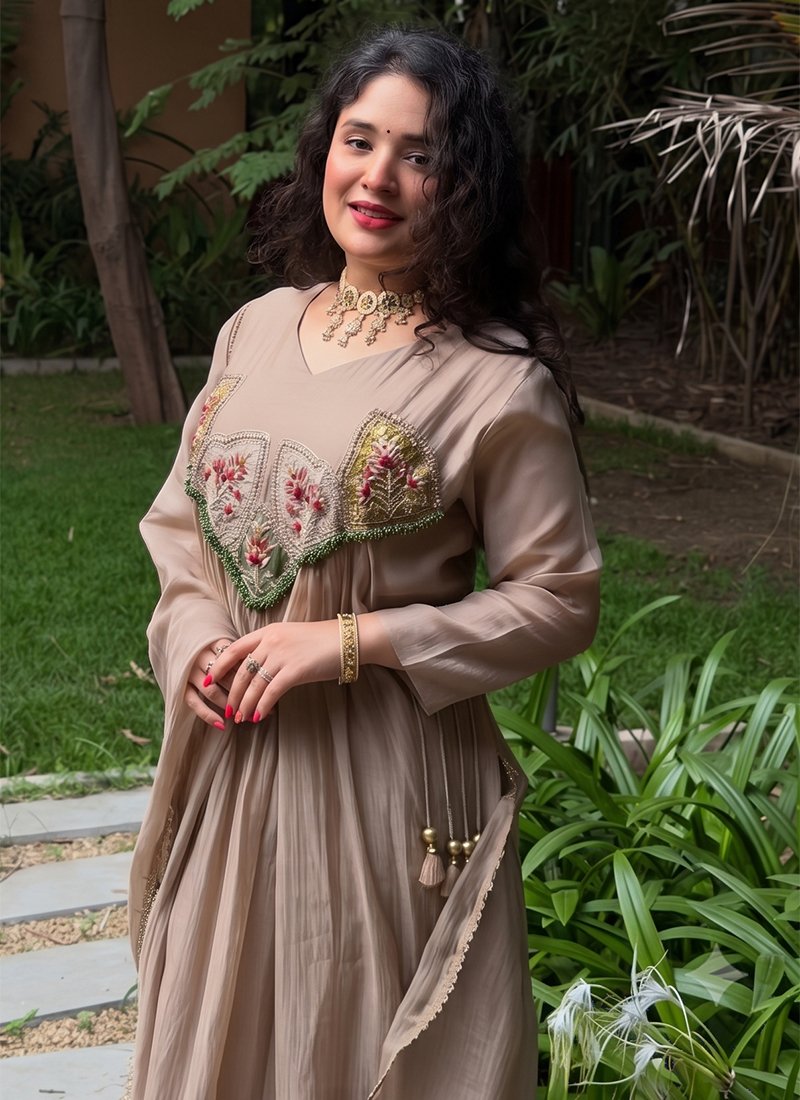 Silk Embroidery Work Readymade Salwar Suit