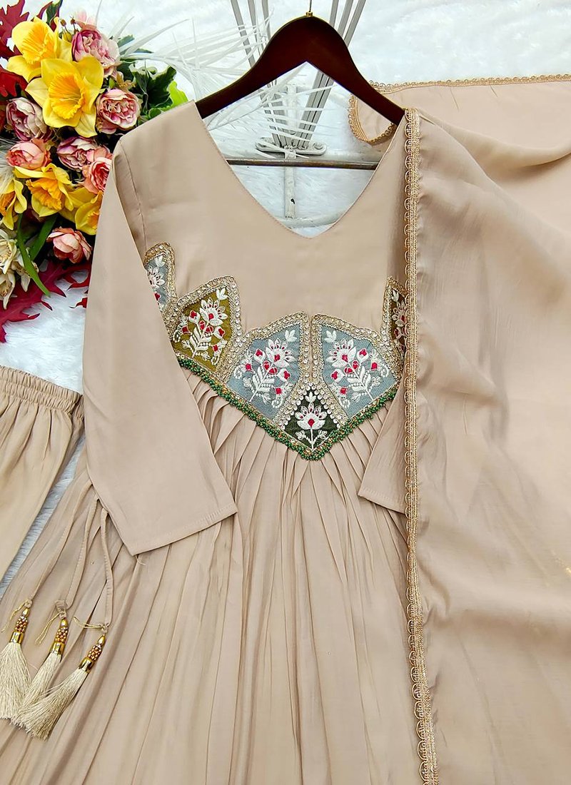 Silk Embroidery Work Readymade Salwar Suit