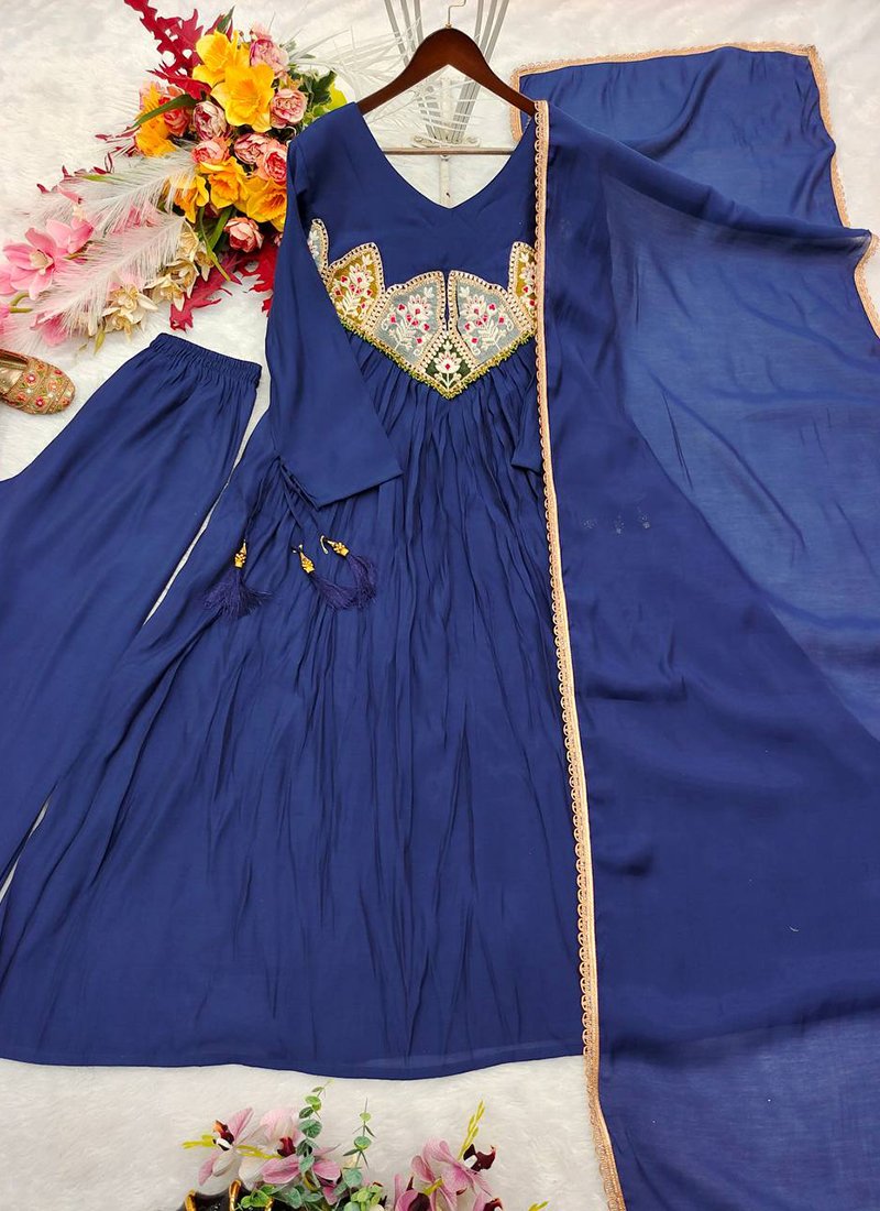 Silk Embroidery Work Readymade Salwar Suit