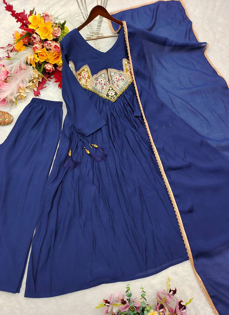 Silk Embroidery Work Readymade Salwar Suit