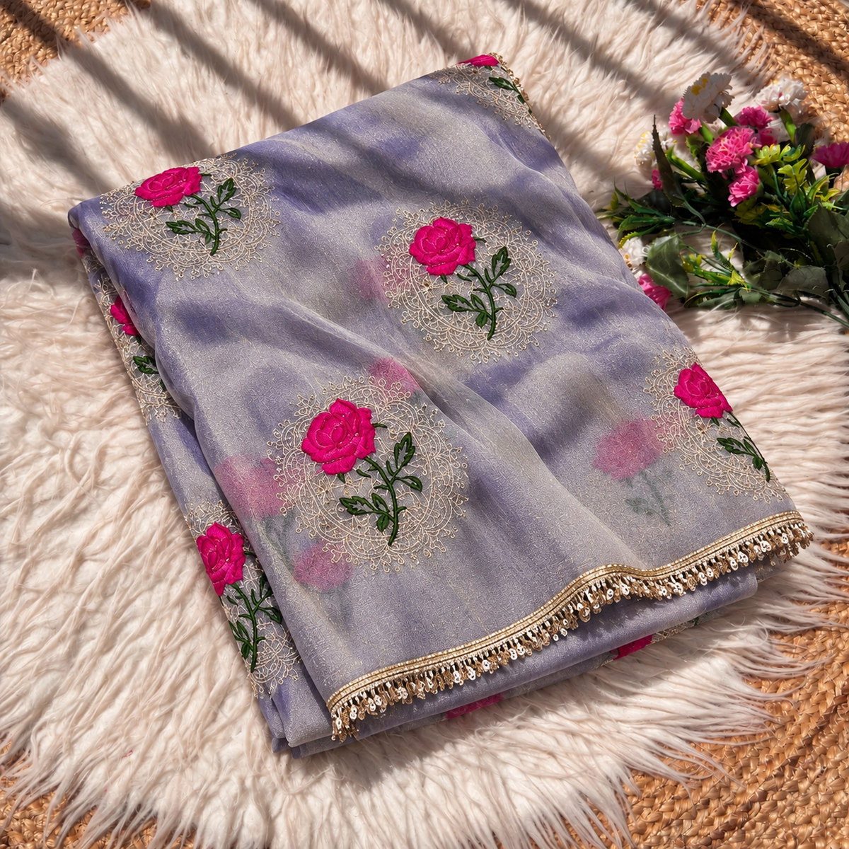 Gabana Silk Emberodery Work Saree