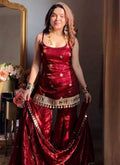 Fandy Silk Mirror Work Readymade Sharara Suit