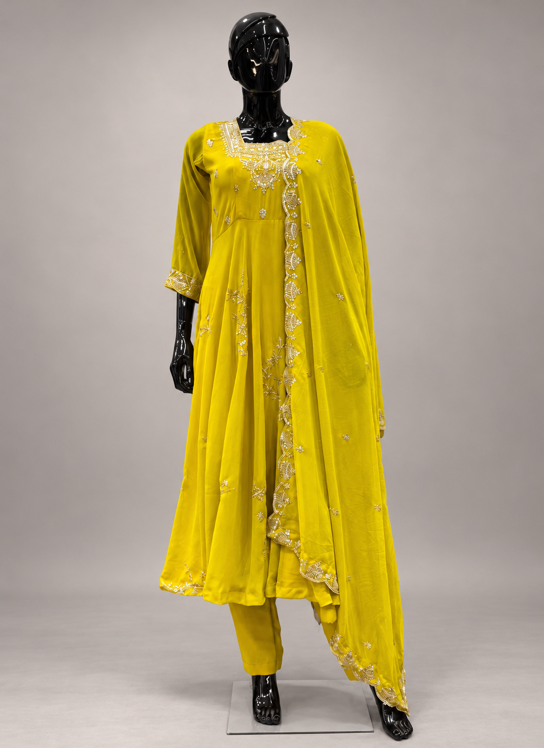 Georgette Embroidery Work Readymade Anarkali Suit