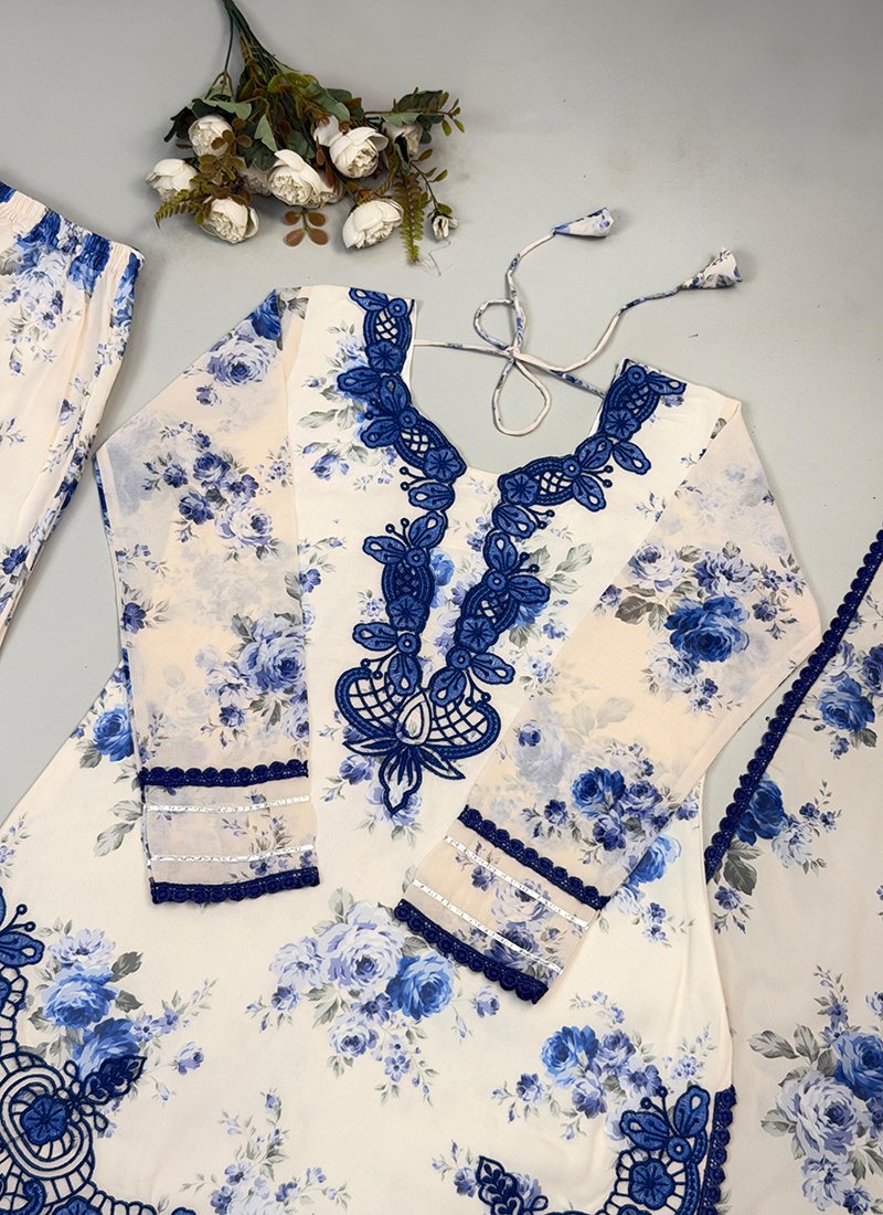 Georgette Embroidery Work Casual Wear Readymade Plazzo Suit