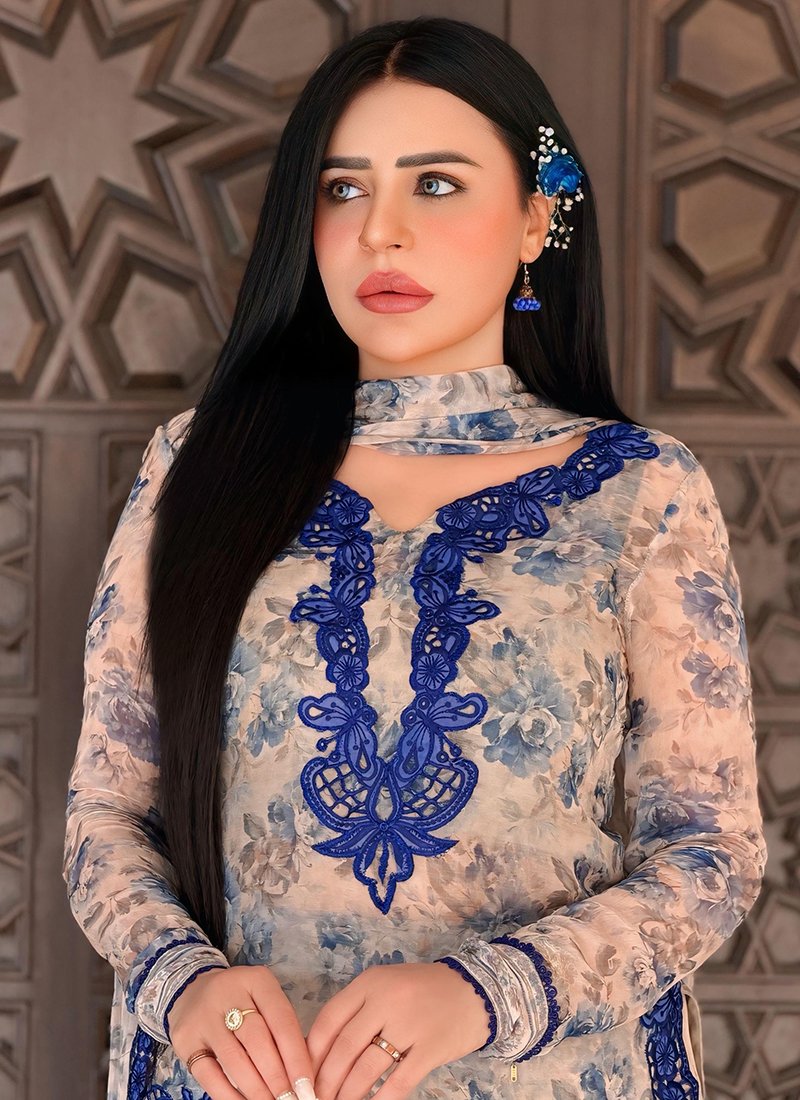 Georgette Embroidery Work Casual Wear Readymade Plazzo Suit