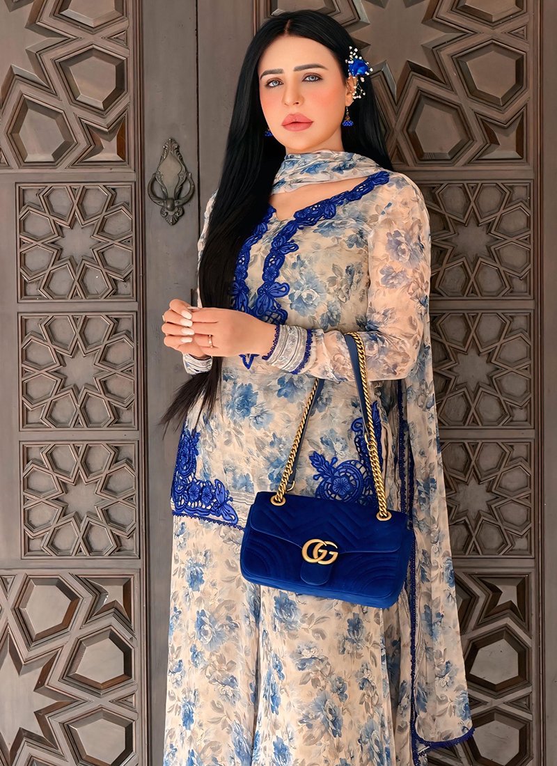 Georgette Embroidery Work Casual Wear Readymade Plazzo Suit