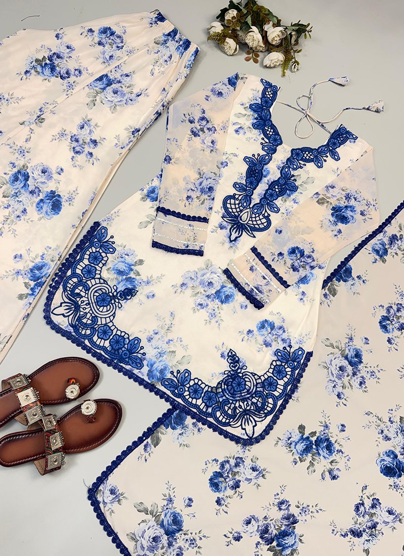 Georgette Embroidery Work Casual Wear Readymade Plazzo Suit