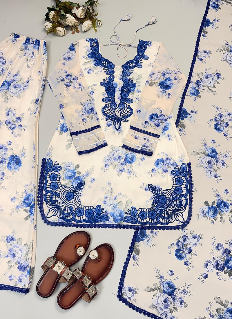 Georgette Embroidery Work Casual Wear Readymade Plazzo Suit
