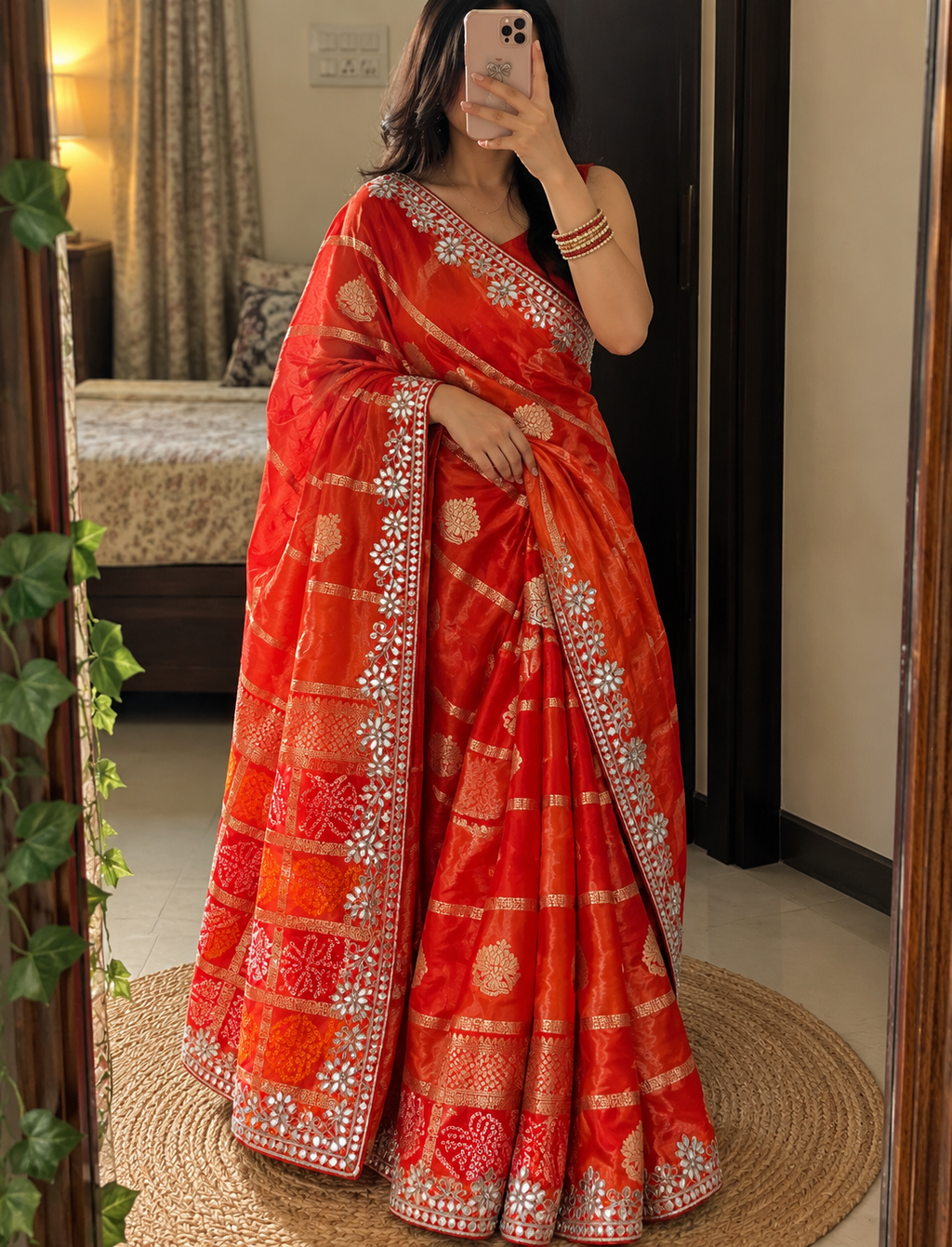 Dola Viscose Weaving Bandhej Print Pallu Saree