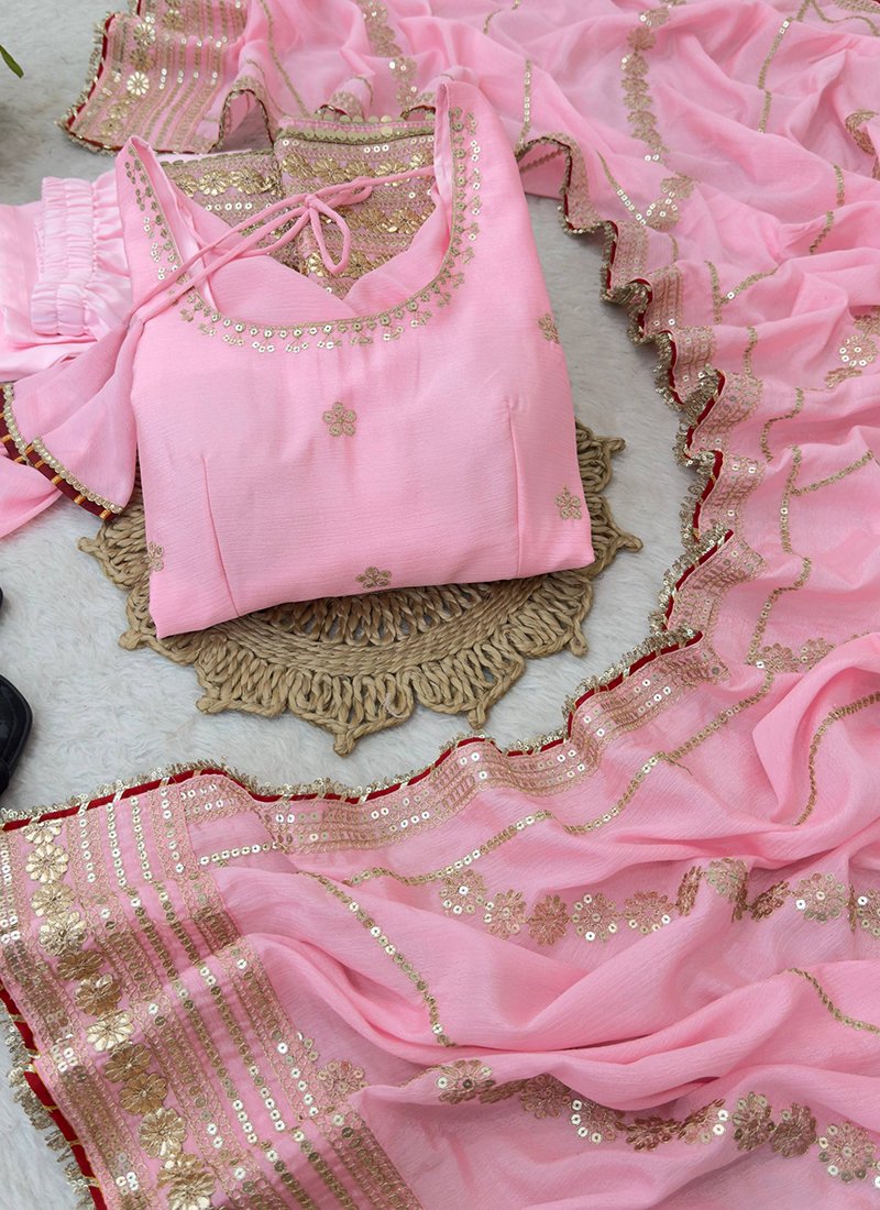 Silk Sequins Work Readymade Anarkali Suit