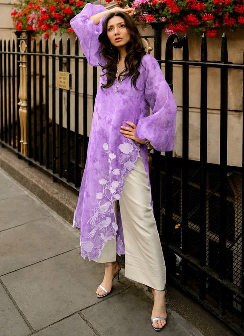 Organza Silk Digital Print Work Readymade Designer Suit