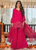 Chinon Silk Embroidery Work Festival Wear Readymade Sharara Suit