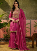 Crepe Silk Sequins Work Casual Wear Readymade Kurta Palazzo Dupatta Set