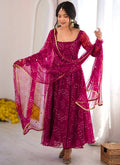 Digital Print Bandhani Print Work Readymade Gown
