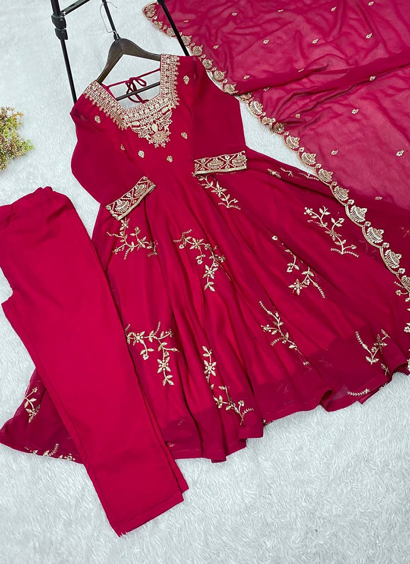 Georgette Embroidery Work Readymade Anarkali Suit