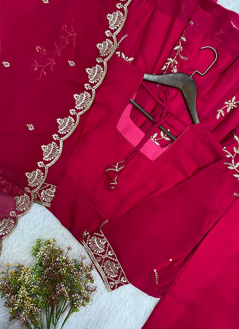 Georgette Embroidery Work Readymade Anarkali Suit