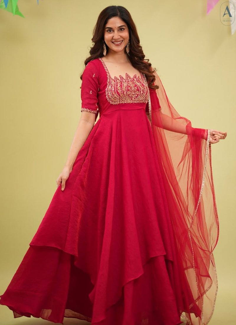 Fendi Silk Beads Work Readymade Gown