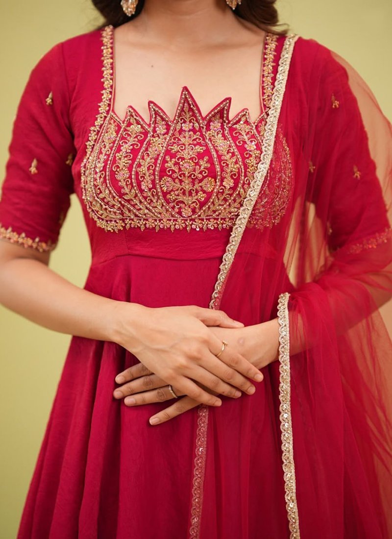 Fendi Silk Beads Work Readymade Gown
