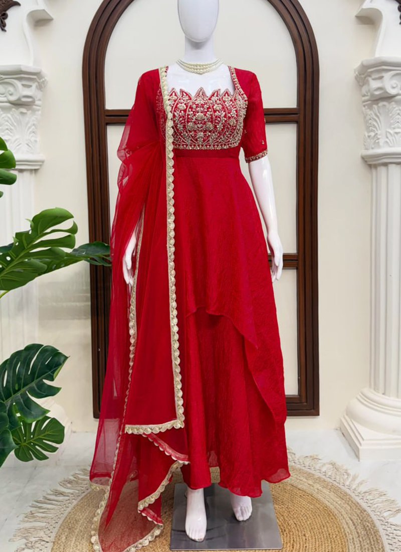 Fendi Silk Beads Work Readymade Gown