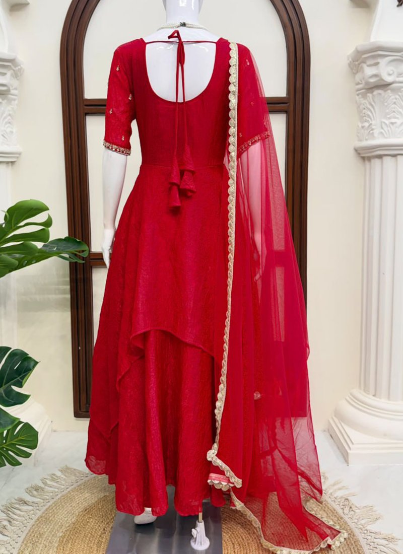 Fendi Silk Beads Work Readymade Gown
