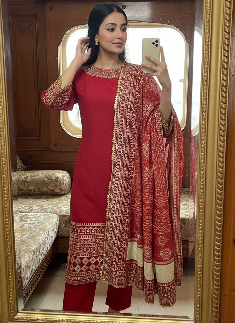 Georgette Sequins Work Casual Wear Readymade Salwar Suit