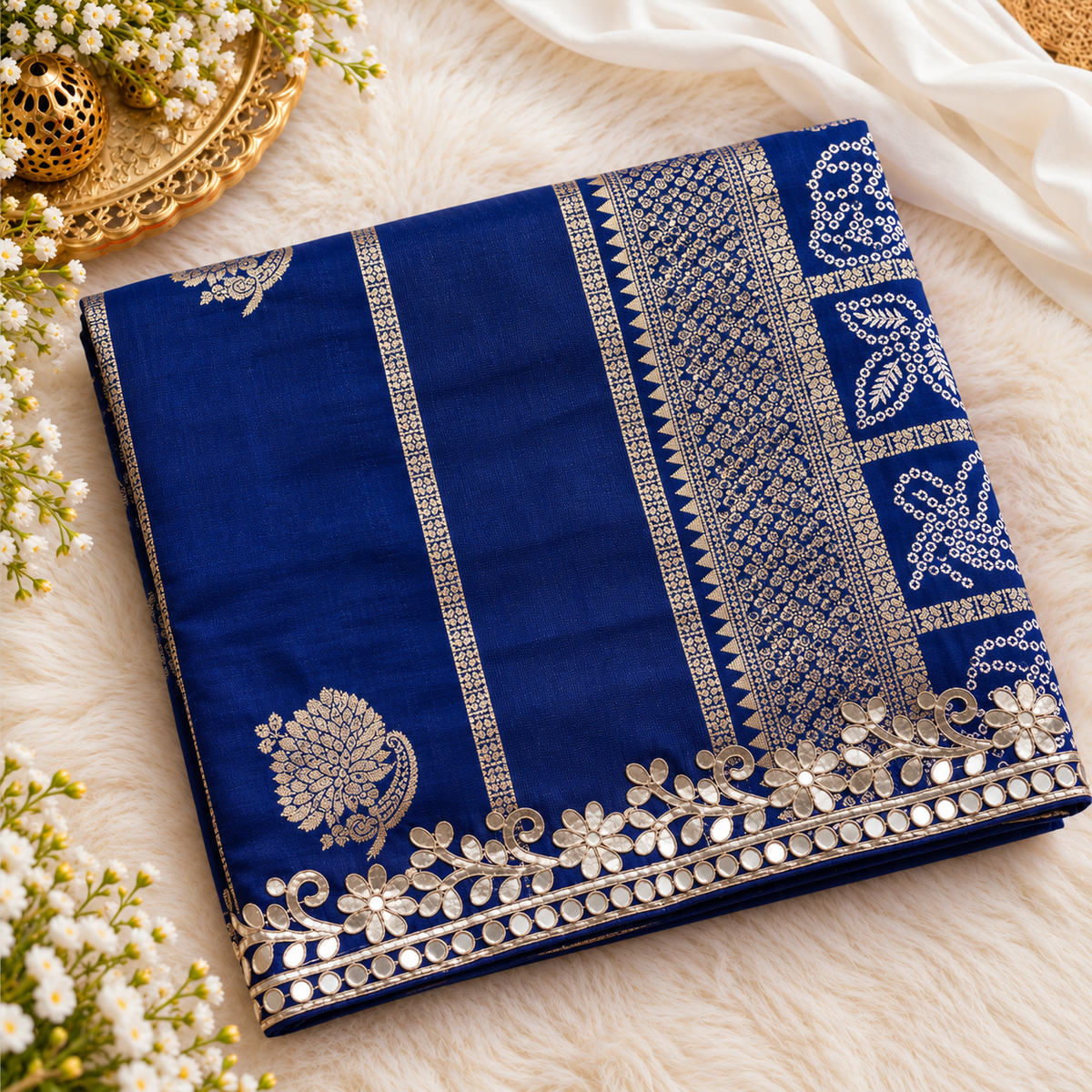 Dola Viscose Weaving Bandhej Print Pallu Saree