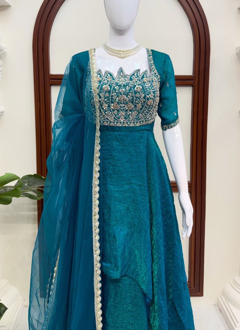 Fendi Silk Beads Work Readymade Gown