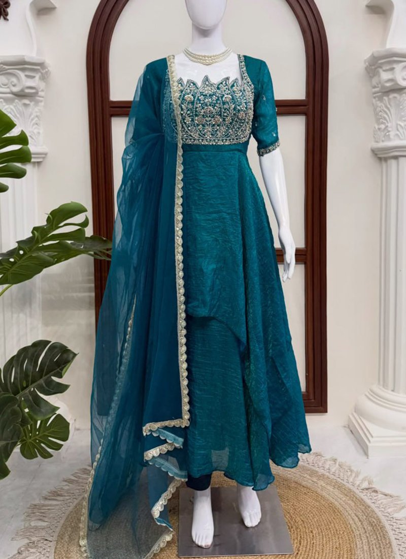 Fendi Silk Beads Work Readymade Gown